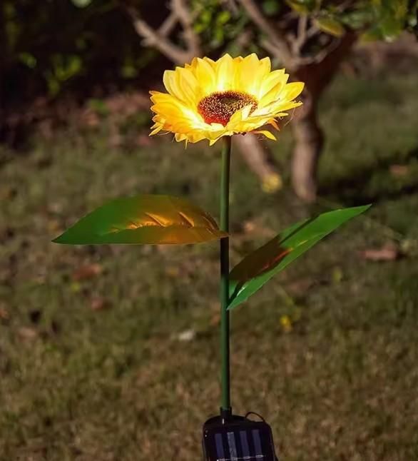 LED Solar Sunflower Light for Home Decorative Waterproof (Pack of 2)